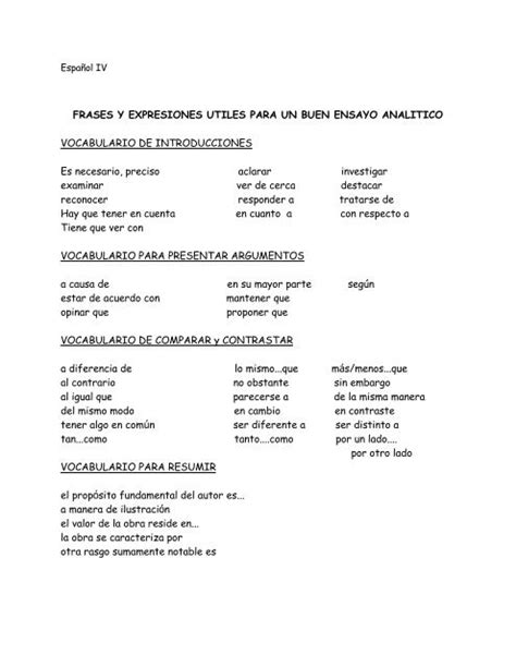 Son fáciles de agregar a tus proyectos. Transiciones Para Ensayos / Lista de palabras de ...