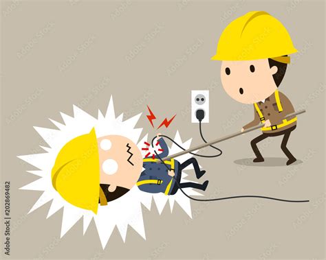 Electric Shock Get Shocked Vector Illustration Safety And Accident My Xxx Hot Girl