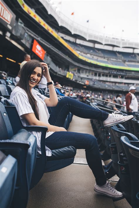 Baseball Game Outfit Inspiration Yankee Stadium In New York City