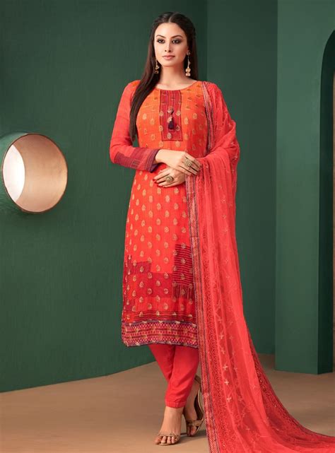 Buy Orange Viscose Pant Style Suit 148693 Online At Lowest Price From Huge Collection Of Salwar