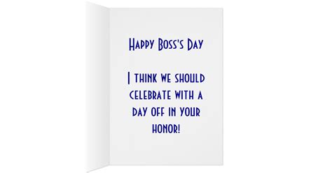 Happy Bosss Day Humor Funny Bosss Day Card Zazzle