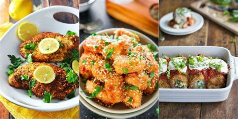Drizzle each chicken breast with half of the olive oil and lightly pat so it evenly covers. 12 Best Breaded Chicken Recipes - How to Bread Chicken ...