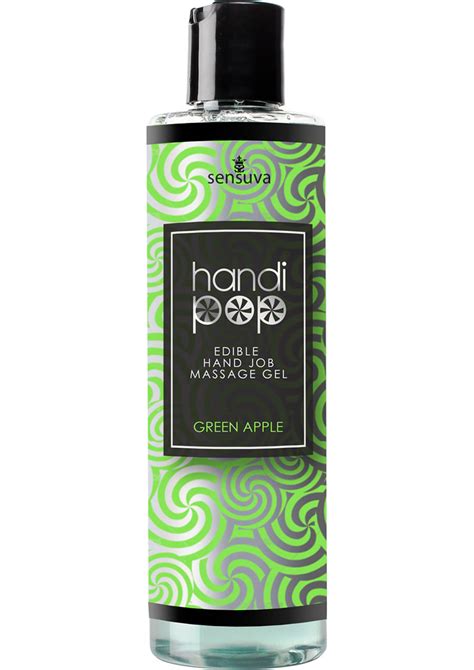 Sensuva Handipop Edible Hand Job Massage Gel Green Apple Flavored