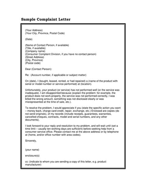 Complaint Letter Examples 45 In Pdf Word Examples