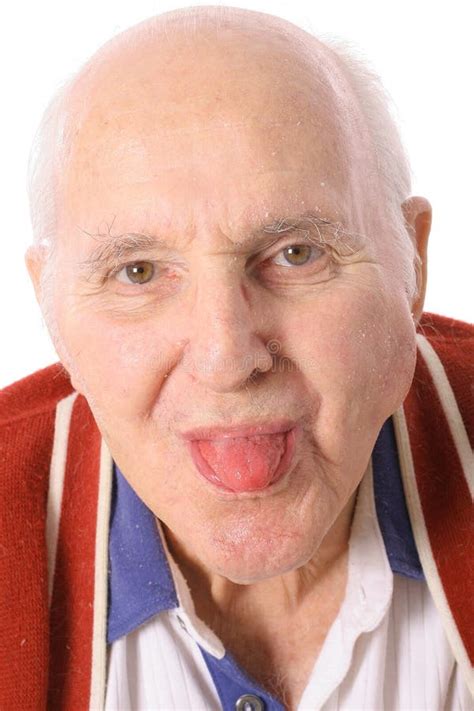 Elderly Man Sticking Out His Tongue Stock Photo Image Of Husband