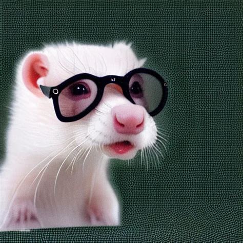 Ferret Wearing Pixelated Glasses Realistic 4 K Stable Diffusion