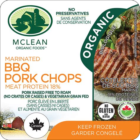 Organic BBQ Pork Chops McLean Meats Clean Deli Meat Healthy Meals