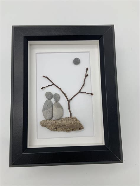 Pebble Art Couple 5 by 7 framed couple pebble art | Etsy | Pebble art ...