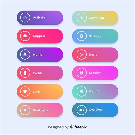 Free Vector Modern Web Buttons In Gradient Style