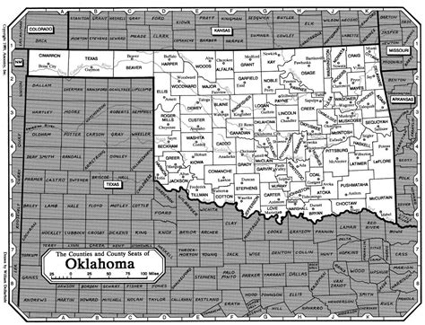 Large Detailed Administrative Map Of Oklahoma State Oklahoma State