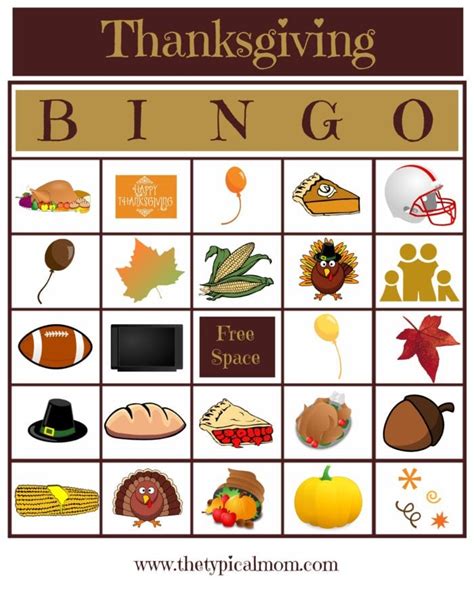 Thanksgiving Bingo Free Printable Game Cards For The Holidays
