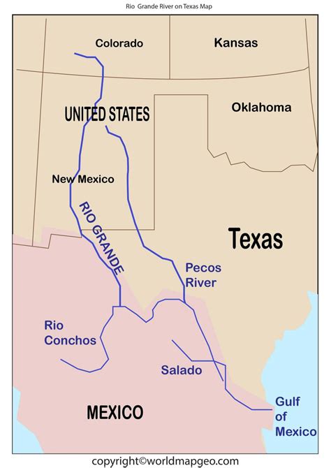 Rio Grande River Map Texas Us Printable Map