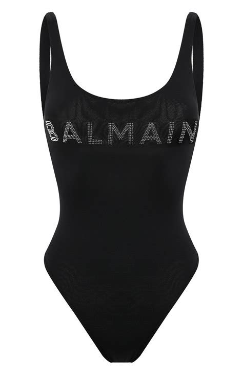 Женский черный слитный купальник Balmain купить в интернет магазине ЦУМ