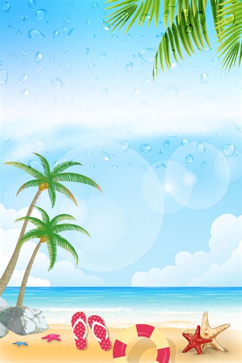 Summer Beach Blue Literary Poster Banner Background Wallpaper Image For