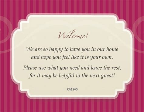 Handwritten Welcome Note For House Guests Antishopliftingdevices