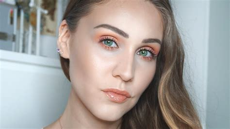 Peach Glam Full Makeup Tutorial Make You Up By Ahi Youtube