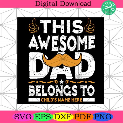 This Awesome Dad Belong To Svg Fathers Day Svg Dad Svg Beard Svg
