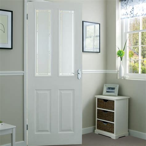 Four Panel Grained Two Light Glazed Internal Door ...