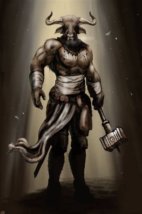 Minotaur Warrior By Bradlyvancamp On Deviantart Mythological Creatures