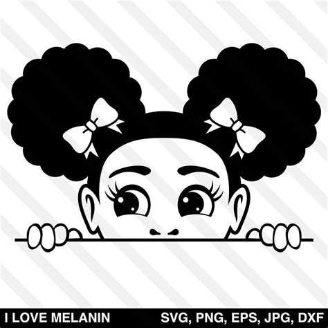 Cute Baby Girl Svg Peekaboo Svg Kids Svg Afro Svg Png Cut File For