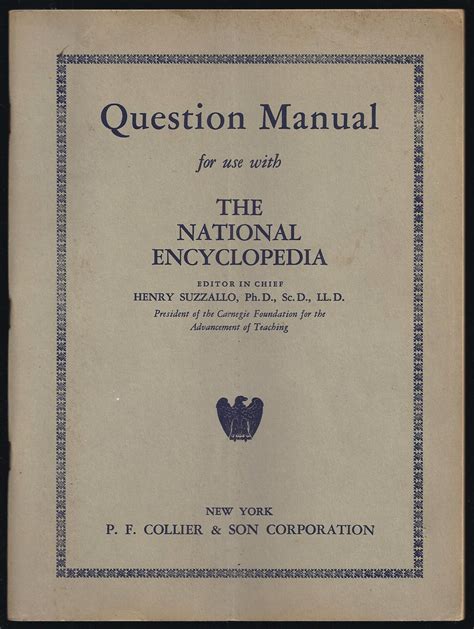 The National Encyclopedia Ten Volume Set With Question Manual By