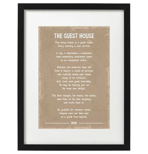 Rumi The Guest House Poem Art Print Etsy