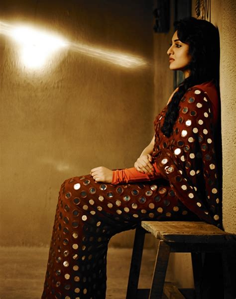 Sonakshi Sinhas Photoshoot For Notch Mirror Work Saree Fashion Magazine Photos Mirror Work