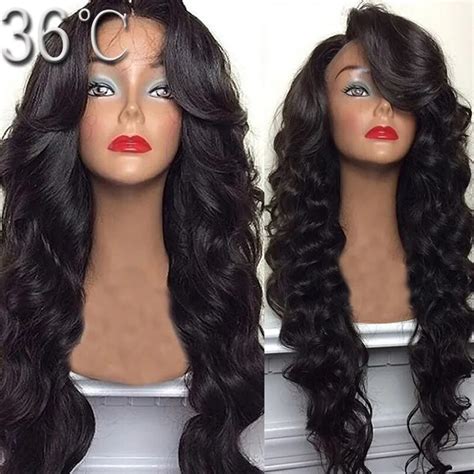150 Density Natural Wave Human Hair Wigs Glueless Lace Front Wigs Brazilian Virgin Hair Full