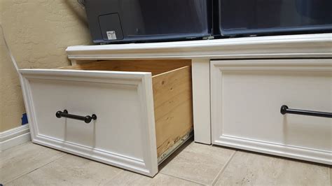 She's also the kind of person that makes building a big washer/dryer pedestal in a hot garage fun. Ana White | Washer/Dryer Pedestal with Flush Front Drawers ...