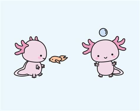 See more ideas about axolotl, drawings, animal drawings. Premium Vektor Clipart Kawaii Axolotls süße Axolotl | Etsy ...