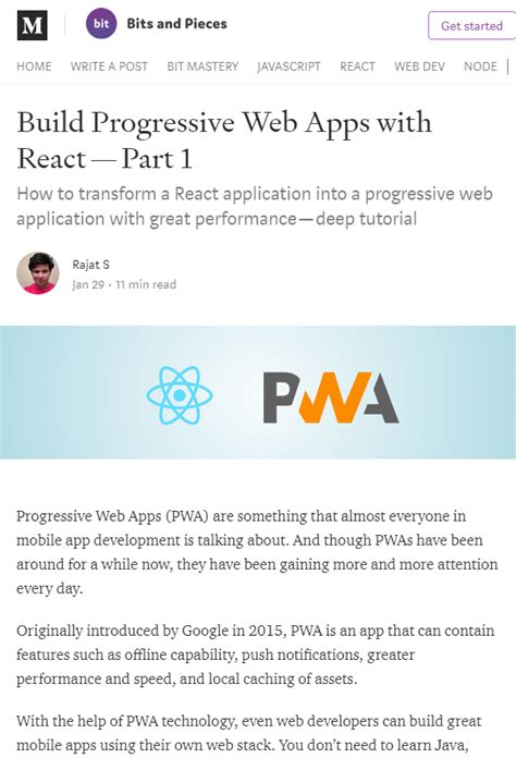 A progressive web application example: Build Progressive Web Apps with React — Part 1 ...