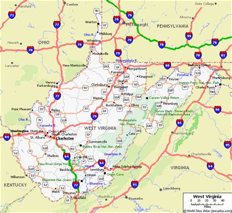 West Virginia Map Travelsfinderscom
