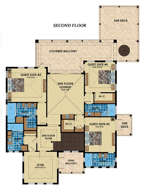 House Plan 71538 Mediterranean Style With 5572 Sq Ft 4 Bed 6 Bath