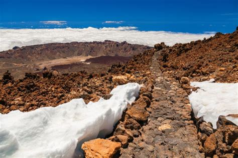 Landscape View From Mount Teide Stock Image Image Of Blue Clouds