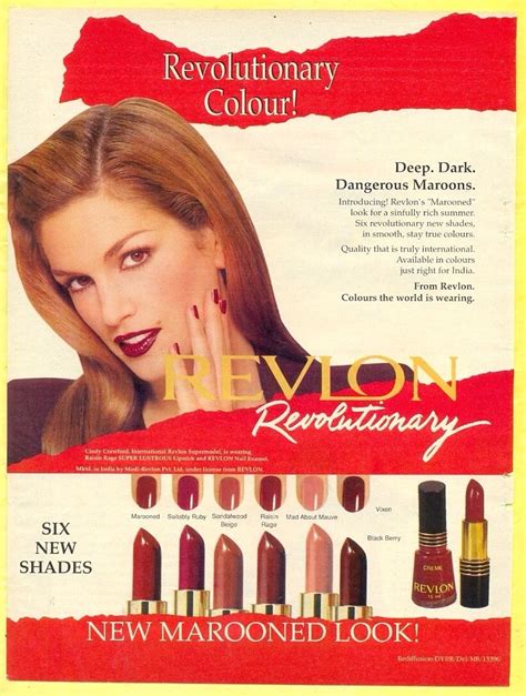 Revlon Cindy Crawford Vintage Makeup Ads Revlon Beauty Advertising