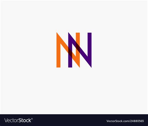 Creative Logo Two Letters N Minimalism Typography Vector Image