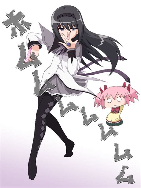 Safebooru 2girls Akemi Homura Black Hair Blood Hairband Hayashiya