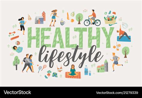 Healthy Lifestyle Royalty Free Vector Image Vectorstock
