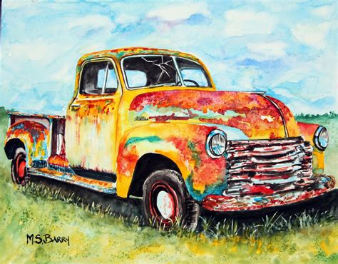 Rusty Old Truck Watercolor Print From An Original Piece Of Artwork Etsy