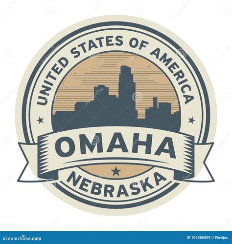 Selle O Etiqueta Con El Nombre De Omaha, Nebraska Ilustración del