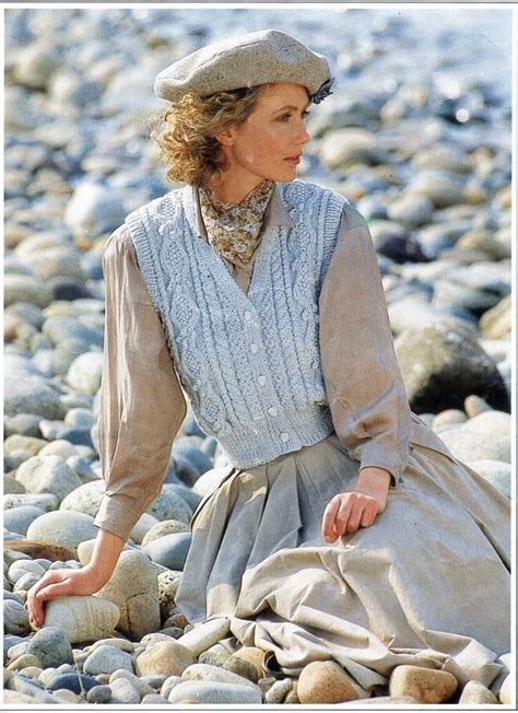 vintage womens aran waistcoat knitting pattern pdf ladies cable vest 32 38 aran worsted 10ply