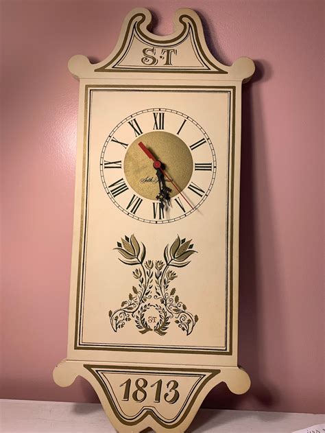 Vintage Seth Thomas 1813 Wood Battery Operated Wall Clock W Etsy
