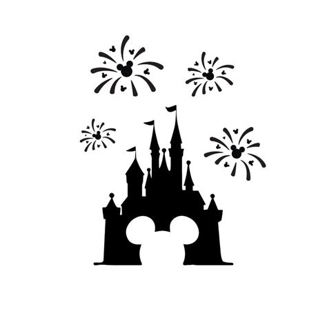 Disney Castle Svg With Fireworks Disney Fireworks Svg Etsy