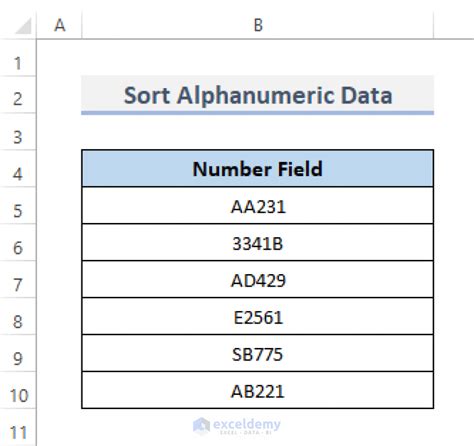 How To Sort Alphanumeric Data In Excel With Easy Steps Exceldemy