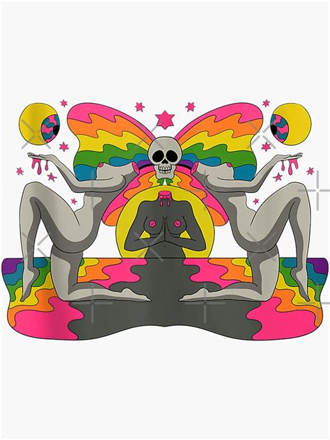 Psychedeic Bstract Nude Rt Lsd Hippie Trippy Gift Idea60 Sticker For