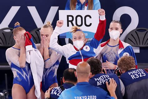 Russian Olympic Committee Wins Womens Team Gymnastics All Around Final