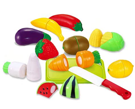 Buy Toyshine Realistic Sliceable Fruits And Vegetables Cutting Play Toy Set Multicolour 12