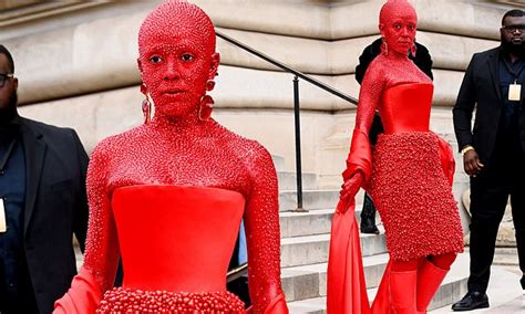 Doja Cat Dons Head To Toe Red Body Paint And 3000 Crystals At The
