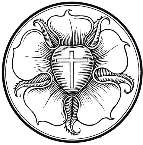 Luther Rose Coloring Page for Relaxing | Educative Printable