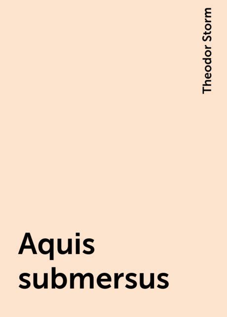 Aquis Submersus By Theodor Storm Read Online On Bookmate